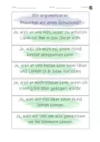 Vorschau - Arbeitsblätter - Argumentation "Schulhund" - Seite 1