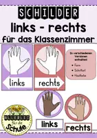 Vorschau - Poster - Links - rechts: Schilder für das Klassenzimmer - Deckblatt