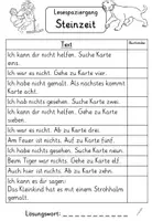 Vorschau - Arbeitsblätter - Lesespaziergang Steinzeit (3fach differenziert) - Seite 1