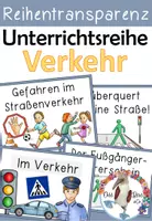 Vorschau - Präsentationen/Tafelbilder - Verkehrserziehung - Reihentransparenz für die Unterrichtsreihe Verkehr - Deckblatt
