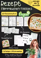 Vorschau - Arbeitsblätter - Kochen mit 5 Zutaten: Rezept Vegane Flammkuchen-Toasties (Hauswirtschaft) - Deckblatt
