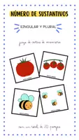 Vista previa - Juegos / Gamificación - JUEGO DE CARTAS CON EL NÚMERO DE LOS SUSTANTIVOS - Portada