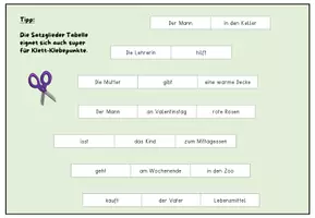 Vorschau - Arbeitsblätter - Satzglieder Tabelle / Arbeitsblatt - Seite 2