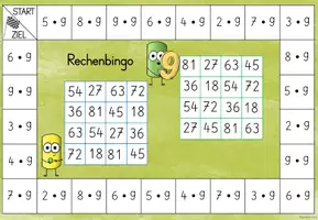 Vorschau - Spiele - Würfelspiel Rechenbingo Multiplikation u. Division: 9er-Reihe - Seite 2
