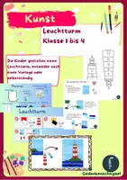 Vorschau - Mal- und Bastelvorlagen - Leuchtturm_Kunstprojekt_Sommer_Klasse 1-4 - Deckblatt