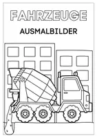 Vorschau - Arbeitsblätter - Ausmalbilder Fahrzeuge - Deckblatt