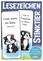 Vorschau - Mal- und Bastelvorlagen - Lesezeichen Stinktierklasse Schulanfang - Deckblatt