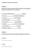 Vorschau - Arbeitsblätter - Wortarten bestimmen Arbeitsblatt - Deckblatt