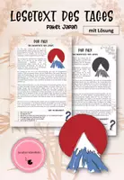Vorschau - Arbeitsblätter - DEUTSCH - Lesetext des Tages - Paket Japan "Fuji" - Deckblatt