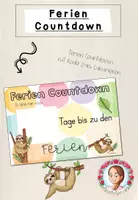 Vorschau - Poster - Sommerferien Countdown Faultier-Klasse | Classroommanagement - Deckblatt