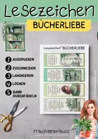 Vorschau - Mal- und Bastelvorlagen - Lesezeichen mit positiven Sprüchen: Bücherliebe - Seite 1