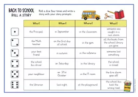 Vorschau - Arbeitsblätter - Back to School Roll a Story: creative writing activity; 2fach differenziert (Englisch) - Seite 1