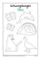 Vorschau - Arbeitsblätter - Schwungübungen Vorschule: Tiere - Deckblatt
