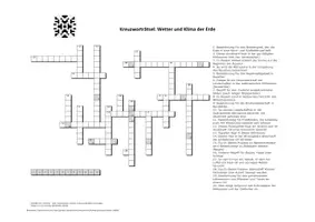 Vorschau - Interaktives Material - Kreuzworträtsel: Wetter und Klima der Erde (mit Lösung) - Deckblatt