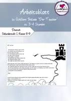 Vorschau - Arbeitsblätter - Arbeitsblatt "Schillers: Der Taucher" - Text und Aufgaben für 3-4 Stunden-differenziert - Deckblatt