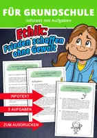 Vorschau - Arbeitsblätter - Frieden ohne Gewalt – Ethik in der Grundschule kindgerecht vermittelt - Deckblatt