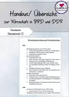 Vorschau - Präsentationen/Tafelbilder - Handout/ Übersicht "Wirtschaft/ Wirtschaftsordnung in BRD und DDR" Geschichte Sek II - Deckblatt