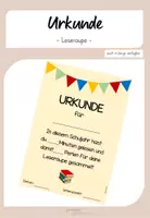 Vorschau - Anderer Materialtyp - Urkunde Leseraupe (bunt) - Deckblatt