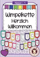 Vorschau - Poster - Wimpelkette / Girlande HERZLICH WILLKOMMEN - Deckblatt