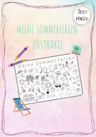 Vorschau - Mal- und Bastelvorlagen - Materialpaket: Postkarten für die Ferien - Seite 1