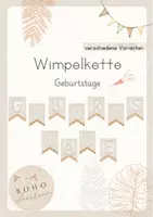 Vorschau - Poster - Wimpelkette Geburtstage im Boho-Stil - Deckblatt