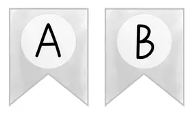 Vorschau - Mal- und Bastelvorlagen - Wimpelkette (flexibel einsetzbar) - grau - Seite 1