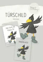 Vorschau - Bildkarten - Türschild für die Rabenklasse (grau/beige) - Deckblatt