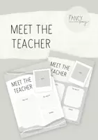 Vorschau - Anderer Materialtyp - Meet the Teacher - Steckbrief Vorlage (grau/beige) - Deckblatt