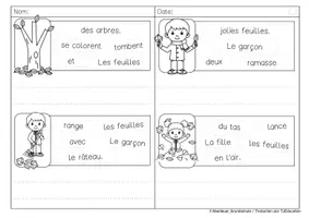 Aperçu - Feuilles d'exercices - Phrases secouées: Automne - Page 1