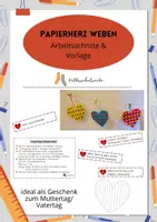 Vorschau - Stundenentwürfe - Herz weben aus Papier - Muttertag/Vatertag - Deckblatt
