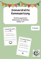 Vorschau - Aufgabenkarten - Kommasetzung - Deckblatt
