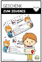 Vorschau - Bildkarten - Süßes Geschenk zum Zeugnis | Halbjahreszeugnis & Schulschluss | Kleine Aufmerksamkeit für Schüler - Deckblatt