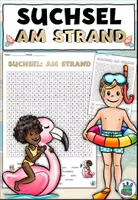 Vorschau - Arbeitsblätter - Suchsel "Am Strand" Sommer - DaZ / DaF / Deutsch - Deckblatt