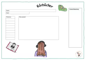 Vorschau - Arbeitsblätter - Plakat zur Präsentation von Hörbüchern - Deckblatt