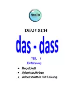 Vista previa - Hojas de trabajo - das - dass unterscheiden TEIL 1 (auf Deutsch) - Portada
