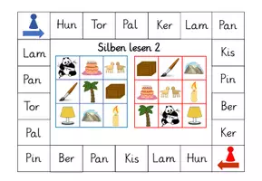 Vorschau - Spiele - Bingospielfeld "Silben lesen 2" (Anfangssilbe) - Seite 1