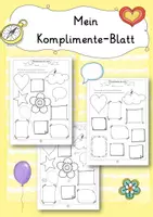 Vorschau - Arbeitsblätter - Mein Komplimente-Blatt/ Warme Dusche - Deckblatt