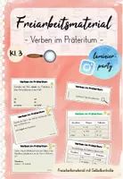 Vorschau - Stationenlernen - Freiarbeit: Verben im Präteritum (Kl. 3) - Deckblatt
