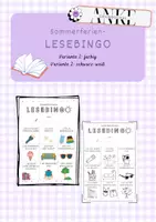 Vorschau - Arbeitsblätter - Sommerferien Lesebingo - Deckblatt