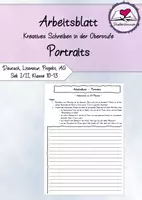 Vorschau - Arbeitsblätter - Arbeitsblatt: kreatives Schreiben "Portraits" - Klasse 10-13 - Deckblatt