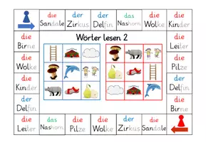 Vorschau - Spiele - Bingospiel "Wörter lesen 2" - Seite 2