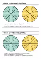 Vorschau - Arbeitsblätter - Zylinder: Volumen und Oberfläche – Arbeitsblatt „Spinner“ - Seite 1