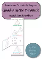 Vorschau - Fördermaterial/Inklusion - Satz des Pythagoras: quadratische Pyramide - Interaktives Merkblatt - Deckblatt