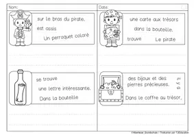 Aperçu - Feuilles d'exercices - Phrases secouées: Pirates - Page 1