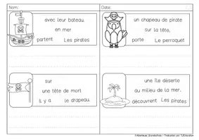 Aperçu - Feuilles d'exercices - Phrases secouées: Pirates - Page 2
