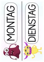 Vorschau - Mal- und Bastelvorlagen - Monsterklasse Tagestransparenz 1. Klasse Monster - Seite 1