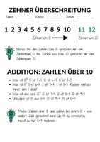 Vorschau - Arbeitsblätter - Zehnerüberschreitung 1. Klasse/2. Klasse Mathematik (Merkblätter & Arbeitsblätter) - Seite 1