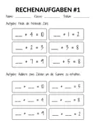 Vorschau - Arbeitsblätter - 9 Arbeitsblätter Rechenaufgaben Addition 1. Klasse & 2. Klasse - Seite 2