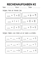 Vorschau - Arbeitsblätter - 9 Arbeitsblätter Rechenaufgaben Addition 1. Klasse & 2. Klasse - Seite 3