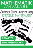 Vorschau - Arbeitsblätter - Zahlenraupe 1. Klasse Zahlen eintragen & Zehnüberschreitung (Zahlenraum 20) - Deckblatt